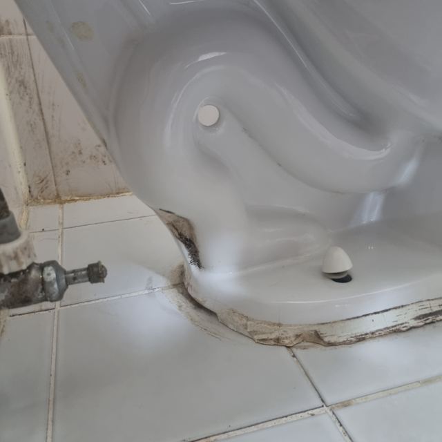변기 둘레 백시멘트 걷어내고 재시공 4